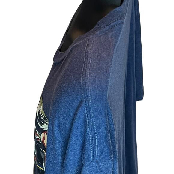 Marvel Avengers Superhero Collage T-Shirt 4X Blue Tee Hulk Iron Man Thor Cap - Picture 6 of 10